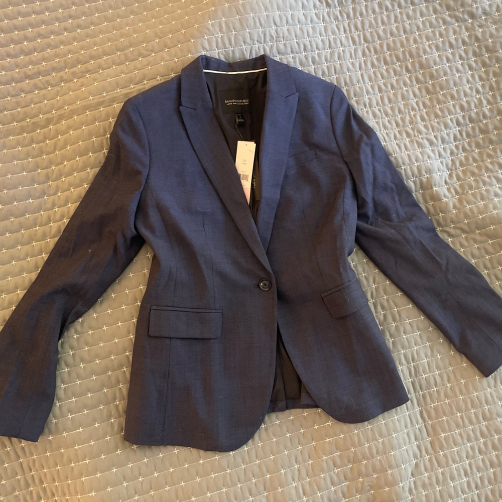 Banana Republic Navy Blue Petite Blazer